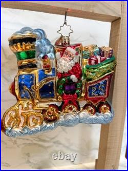 Christopher Radko Roaming Santa Ornaments, Lot of 4
