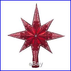 Christopher Radko Ruby Stellar Star Finial Christmas Tree Topper Ornament