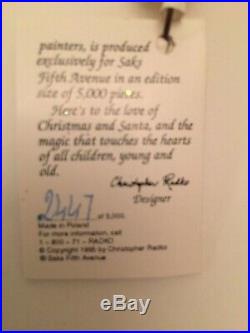 Christopher Radko SANTA CALLS Saks Fifth Avenue 1996 Ltd edition #2247/5,000