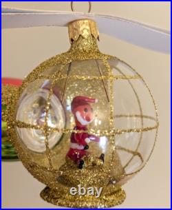 Christopher Radko SANTA COPTER Helicopter Blown Glass Ornament Red Green 1995