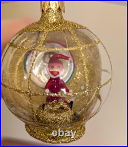 Christopher Radko SANTA COPTER Helicopter Blown Glass Ornament Red Green 1995