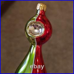 Christopher Radko SANTA COPTER Helicopter Blown Glass Ornament Red Green 1995