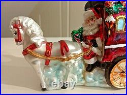 Christopher Radko SANTA DELIVERY Ornament WHITE HORSE / DELIVERY CARRIAGE SNOW