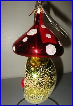 Christopher Radko SANTA SHROOM Italy Christmas Ornament 00-306-0 New NWT + Box