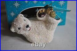 Christopher Radko SLIP SLIDING AWAY Glass Christmas Ornament Polar Bear