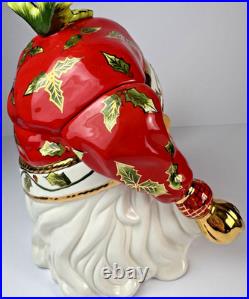 Christopher Radko Santa Claus Ho Holly Filled Cookie Jar New With Box Cardinal