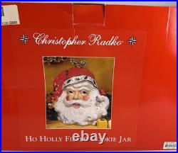 Christopher Radko Santa Claus Ho Holly Filled Cookie Jar New With Box Cardinal