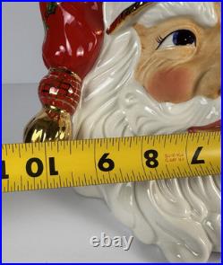 Christopher Radko Santa Claus Ho Holly Filled Cookie Jar New With Box Cardinal