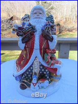 Christopher Radko Santa Claus Kris Kringle Cookie Jar With 9 Hanging Ornaments