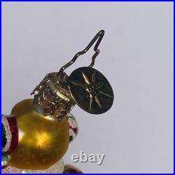 Christopher Radko Santa Claus in A Tinsel Cone Ornament Presents Tree Toys Drum