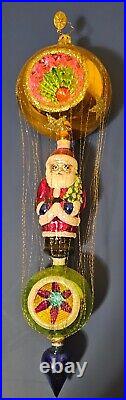 Christopher Radko Santa Float 1010579 Glass Glitter Rare and Retired Ornaments