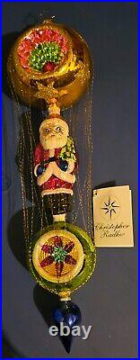 Christopher Radko Santa Float 1010579 Glass Glitter Rare and Retired Ornaments