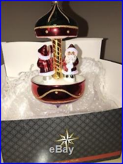 Christopher Radko Santa Go Round Christmas Ornament W Box Immaculate