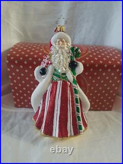Christopher Radko Santa Peppermint Candy Kringle 7 1/2 Ornament RARE WithBOX