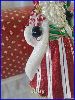 Christopher Radko Santa Peppermint Candy Kringle 7 1/2 Ornament RARE WithBOX