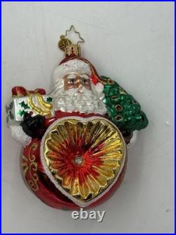 Christopher Radko Santa Reflector Christmas Ornament-Rare Piece