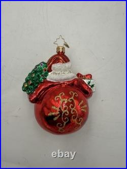 Christopher Radko Santa Reflector Christmas Ornament-Rare Piece