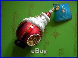 Christopher Radko Santa Sparkleberry Bright Glass Ornament