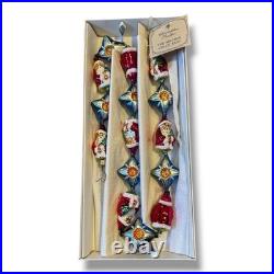 Christopher Radko Santa Star Reflector GLASS Garland 36 Vintage with Original Box