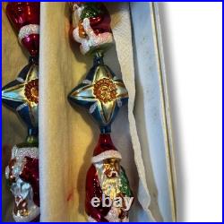 Christopher Radko Santa Star Reflector GLASS Garland 36 Vintage with Original Box