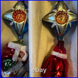 Christopher Radko Santa Star Reflector GLASS Garland 36 Vintage with Original Box