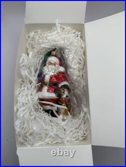 Christopher Radko Santa's Best Friend Glass Ornament 6 -Santa&Dog withbox+tag