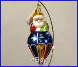 Christopher Radko Santa's On Top VERY RARE Drop Christmas ornament, New