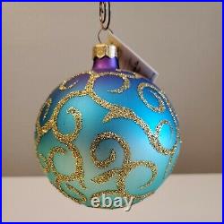 Christopher Radko Scheherazade #96-272-0 Large Ball Ornament Purple Blue Aqua