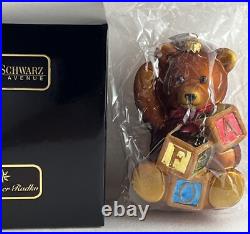 Christopher Radko Schwarz FAO Bear With Blocks Sealed Plastic WithTag #1535 NEW