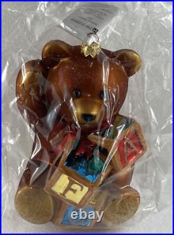 Christopher Radko Schwarz FAO Bear With Blocks Sealed Plastic WithTag #1535 NEW