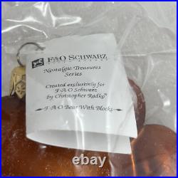Christopher Radko Schwarz FAO Bear With Blocks Sealed Plastic WithTag #1535 NEW