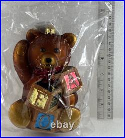 Christopher Radko Schwarz FAO Bear With Blocks Sealed Plastic WithTag #1535 NEW