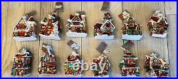 Christopher Radko Set 12 Glass Christmas Ornaments Town Village Set