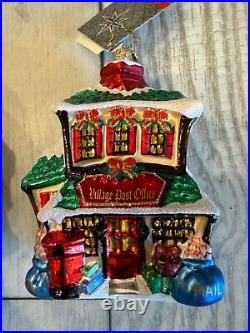 Christopher Radko Set 12 Glass Christmas Ornaments Town Village Set