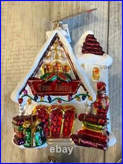 Christopher Radko Set 12 Glass Christmas Ornaments Town Village Set