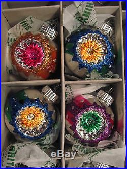 Christopher Radko Shiny Brite 12 Multi-Colored Reflectors Ornaments 1.75D Small