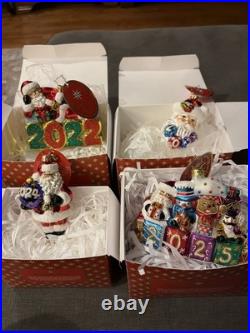 Christopher Radko Shiny Brite 2022-2023-2024-2025 Lot Of 4 NWT IN BOXES