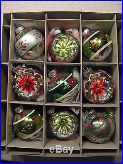 Christopher Radko Shiny Brite 9 HandCrafted Rounds & Reflectors Ornaments 2.5D