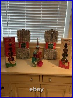 Christopher Radko Shiny Brite Cluster Tree and Assortment Tree Toppers Garland