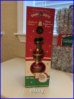 Christopher Radko Shiny Brite Cluster Tree and Assortment Tree Toppers Garland