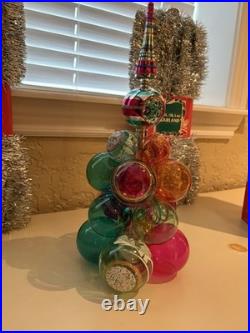 Christopher Radko Shiny Brite Cluster Tree and Assortment Tree Toppers Garland