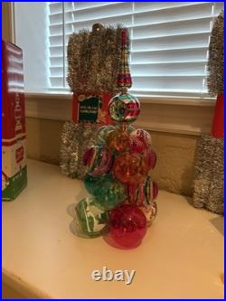 Christopher Radko Shiny Brite Cluster Tree and Assortment Tree Toppers Garland