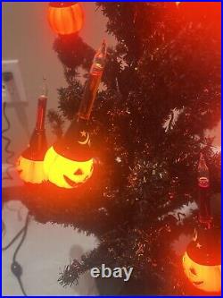 Christopher Radko Shiny Brite Halloween Pumpkin Light Up Tree