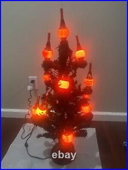 Christopher Radko Shiny Brite Halloween Pumpkin Light Up Tree