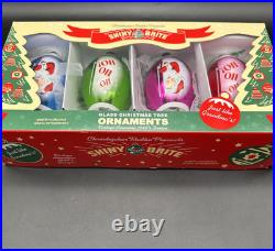 Christopher Radko Shiny Brite Merry Ho Ho Ho Santa Christmas Ornaments 5.5