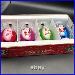 Christopher Radko Shiny Brite Merry Ho Ho Ho Santa Christmas Ornaments 5.5