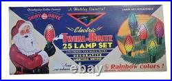 Christopher Radko Shiny Brite Twirl Brite 25 Light Lamp Set Rainbow Colors/Works
