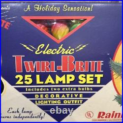 Christopher Radko Shiny Brite Twirl-brite 25 Rainbow Colors Light Set All Work