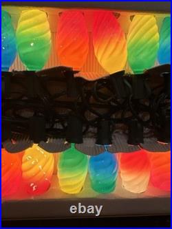 Christopher Radko Shiny Brite Twirl-brite 25 Rainbow Colors Light Set All Work