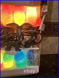 Christopher Radko Shiny Brite Twirl-brite 25 Rainbow Colors Light Set All Work